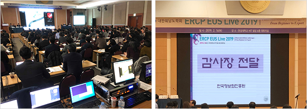 2019 ERCP 현장 및 시술 모습 및 한국정보화진흥원 감사장 전달 현장 이미지